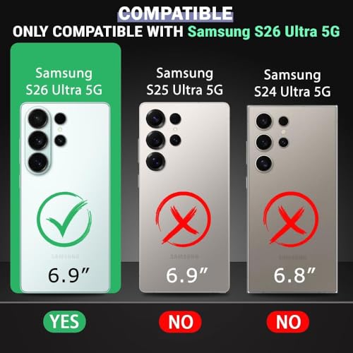 Image of TheGiftKart for Samsung S26 Ultra Case | Shockproof Hard Back Cover | Built-in Stand | Hybrid Shockproof Galaxy S26 Ultra Back Cover Case (PC & TPU, Clear Back, MagSafe Compatible, Transparent Violet)