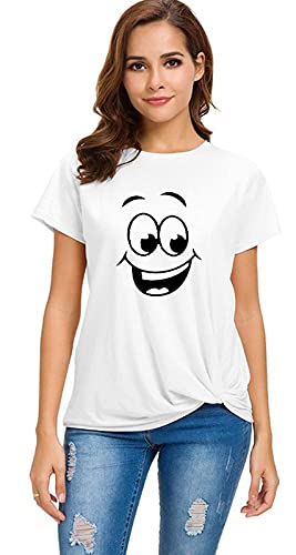 Buy Workshop Graphic Printed T-Shirt for Women | Face Expression, Mood  Swing, Emojis Stylish Gifts Round Neck Girls T Shirts Half Sleeve tees at  Amazon.in