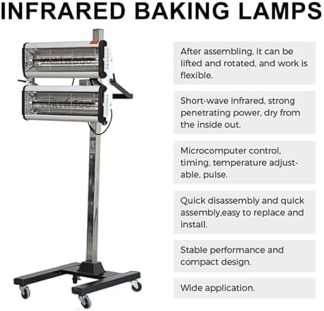 Short Wave Infrared Paint Curing Lamp, 220V Car Heater Light, Fast Curing for Auto Body Paint, Professional Paint Drying Equipment, Efficient Heat for Quick Results