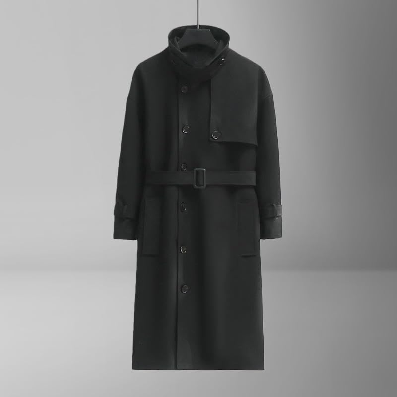 Veste ample hommes style trench décontracté avec ceinture taille S - 2