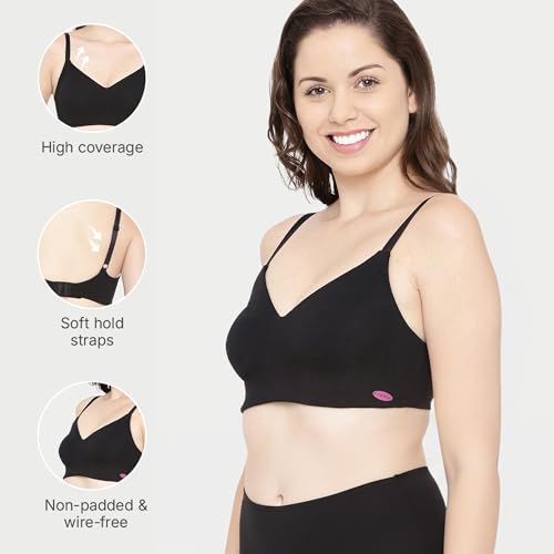 Image of Enamor Women's Everyday Cotton T-Shirt Bra - Non-Padded, Non-Wired, Full-Coverage, Pinch-Free, Ultra-Smoothing Design