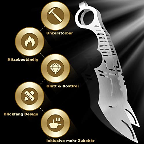 DFESKAH Shisha Zange Set, Inkl. Edelstahl Kohlezange & Kaminaufsatz & Hygiene Mundstück 100pcs, Shisha Zubehör Set (07) – Bild 3
