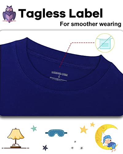 Image of DAUGHTER QUEEN Boys Pajamas 4 Pieces Long Set 100% Cotton Sleepwear Size 18 Months-12 Years