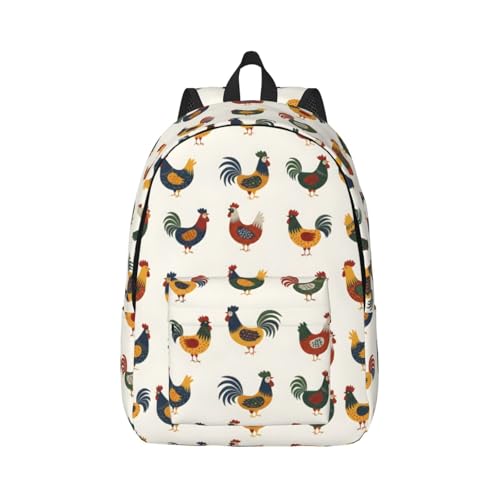 Sac à dos tendance poulet moche, grand sac bandoulière de voyage 17,7 pouces au style fun