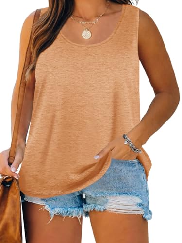 Image of Plus Size Tank Tops for Women Summer Sleeveless Tops Loose Fit Tunic Tanks