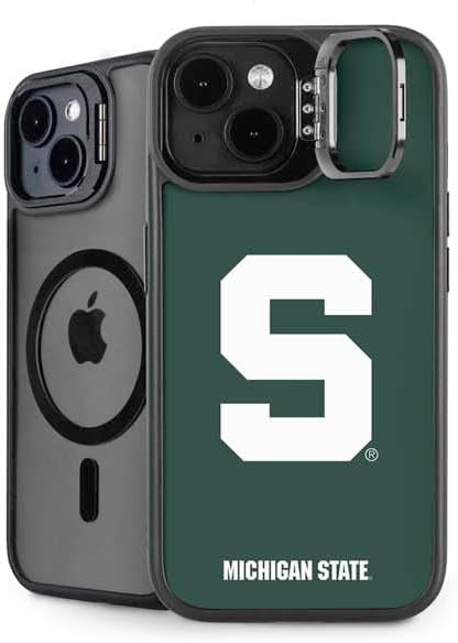 Skinit Kickstand Phone Case Compatible with iPhone 15 - Officially Licensed Michigan State University Spartans S Design