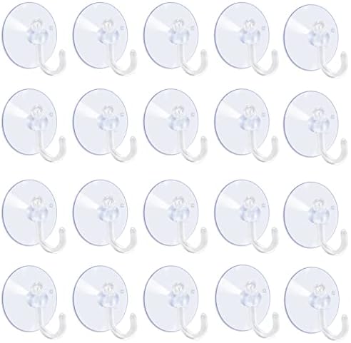 AQUANEAT 20 Packs Suction Cups 1.8 Inch Clear Sucker Pads with Hooks for Glass Home Organization Decoration image 5