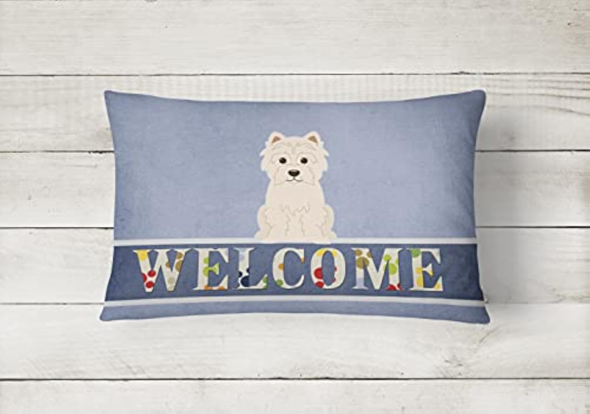 Westie Welcome Canvas Decorative Pillow, 12H x 16W, Multicolor