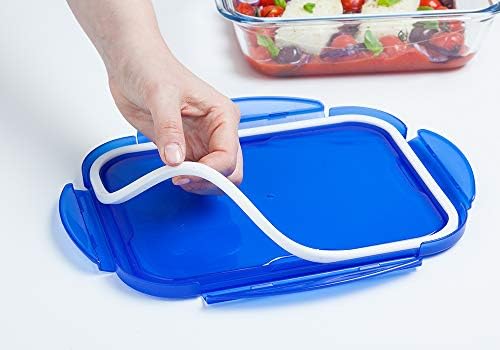 Set of 2 square glass lunchbox containers with airtight and leakproof lid - (0.8L, 1.9L) - BPA free