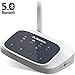 Avantree Oasis (New Version) Bluetooth 5.0 Trasmettitore Ricevitore Lunga Portata per TV, Adattatore Audio Wireless aptX a Bassa Latenza per 2 Cuffie, Altoparlanti, Dual Link, Uscita Ottica, AUX, RCA