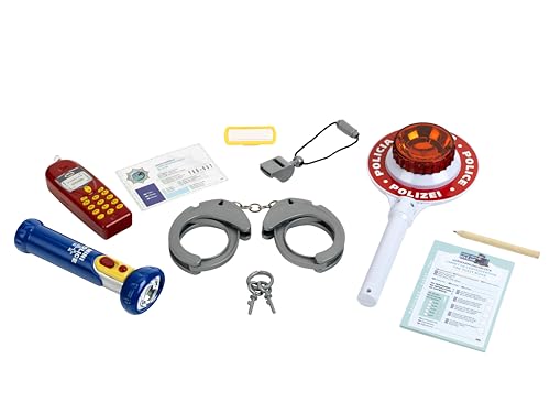 Theo Klein 8850 Polizei-Set | Besteht aus 10 Teilen | Inklusive batteriebetriebener Taschenlampe und Polizeikelle mit Licht | Verpackungsmaße: 40 cm x 32 cm x 4,5 | Spielzeug für Kinder ab 3 Jahren