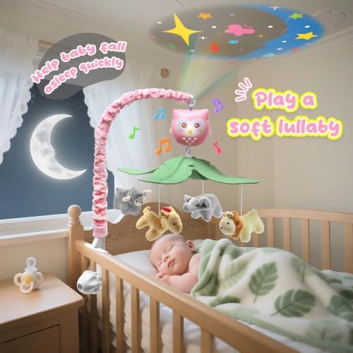 Baby Crib Mobile with Music Lights Star Projector and Remote Control — 사진 2