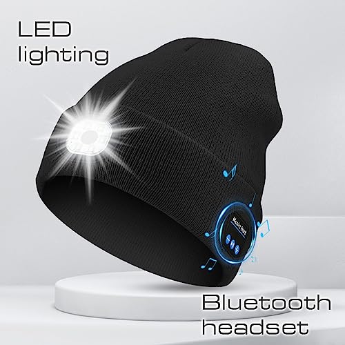 NALEINING Chapéu de lã quente com luz LED, tampa de iluminação para pesca noturna, ciclismo, corrida