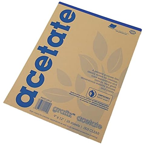 Grafix Acetate Pad, 9 X 12 in, Clear, 25 Sheets/Pad Cover