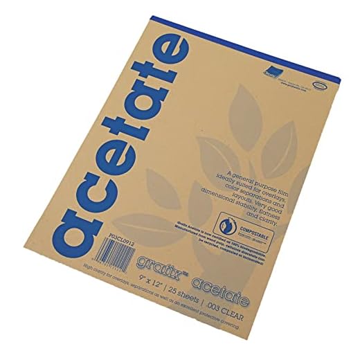 Grafix Clear-Lay Acetate Alternative 0.003 in. 9 in. x 12 in. pad of 25