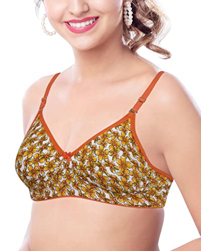 Image of BRIDA LADIES INNERWEAR Women's Cotton Rich Non-Padded Detachable & Transparent Removable Strap Tshirt Bra, Wireless Full Coverage Bra for Women - Everyday Bra - Monica