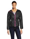 Columbia Women's Auroras Wake II Rain Jacket, Black Flower Emboss, Large