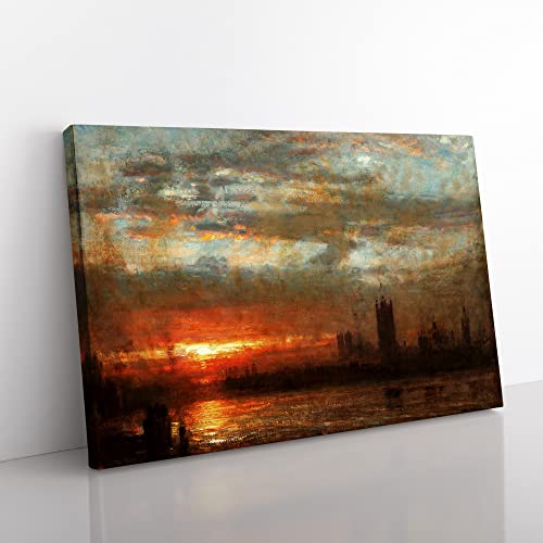 Image of J.M.W. Turner Westminster Sunset Canvas Wall Art Print 30x20 Inch