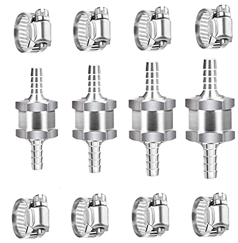 4 Piezas Válvula antirretorno (6 8 10 12mm) + 8 Abrazadera de...