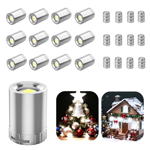 Adcssynd 12 PCS Mini LED Lights Battery Operated – Cold White Tiny Small Lights for Shadow Boxes, Crafts, Dollhouse Lighting, LEGO, Displays & Action Figures, Includes 12 Extra Battery Sets