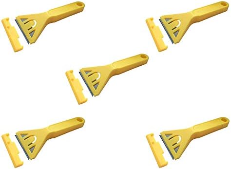 5 Pack Window Scraper - Decorators and Painters Tool for Removal of Paint from Glass & Windows - 5 Scrapers with Guard