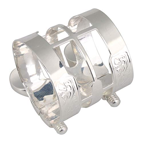 Mxfans 27x4mm Alto Sax Ligatures Metal Silver Plated for Bakelite Mouthpieces