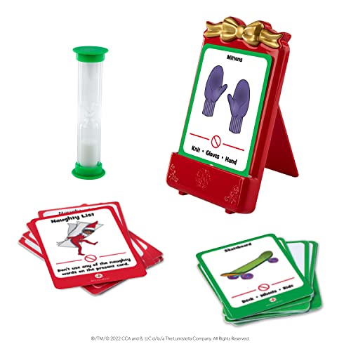 Elf on the Shelf Merry Guess-mas Card Game: Fast-Paced Family Fun for Christmas - Includes 70 Present Cards, Sand Timer, Stand, and Instruction Sheet - Age 5+ for 4 Players - Image 2