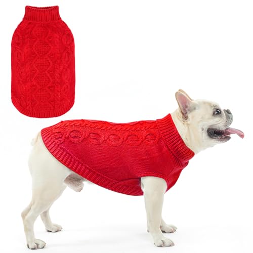 Pull pour chien rouge col roulé pour le bien-être de votre compagnon