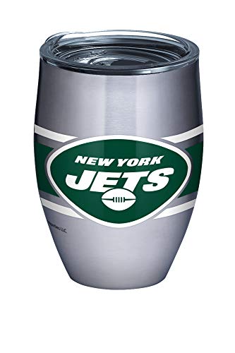 Tervis Triple Walled NFL New York Jets Insulated Tumbler Cup Keeps Drinks Cold & Hot, 12oz - Stainless Steel, Stripes