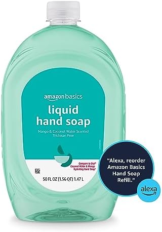 Amazon Basics Liquid Hand Soap Refill, Mango and Coconut Water Scent, Triclosan-Free, Dermatologist Tested, pH Balanced, Paraben-Free, 50 Fl Oz (Pack of 1) (Previously Solimo) - 4