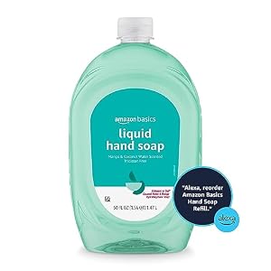 Amazon Basics Liquid Hand Soap Refill, Mango and Coconut Water Scent, Triclosan-Free, Dermatologist Tested, pH Balanced, Paraben-Free, 50 Fl Oz (Pack of 1) (Previously Solimo) — photo 5 of 5