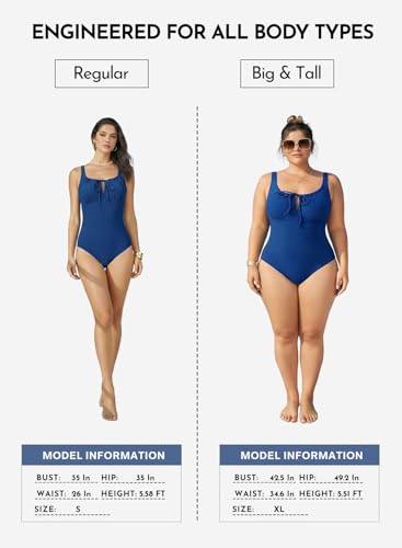 Image of Aleumdr Womens Textured One Piece Swimsuit Tummy Control Bathing Suit Tie Knot Cutout Swimwear
