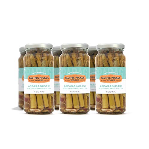 Image of Asparagusto - Pickled Asparagus Spears - Gourmet Preserved Vegetables for Garnishes - non-GMO, Kosher, Gluten-Free 16 Fl Oz (6-pack)