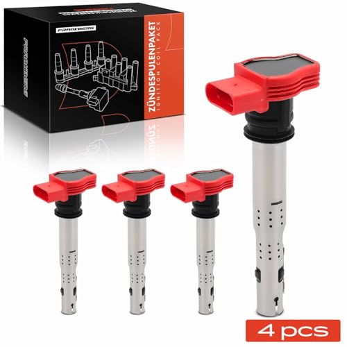 Frankberg 4x Bobina de encendido Módulo de encendido Compatible con A4 2.0L-3.2L S4 2002-2015 A4 Avant 2.0L-3.2L S4 2002-2015 A4 Descapotable A5 A6 A8 R8 Spyder Gallardo Sustituir# 06E905115