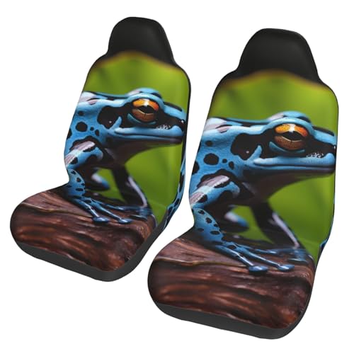 Housses de siège auto grenouille bleue universelles pour deux places avant de berline