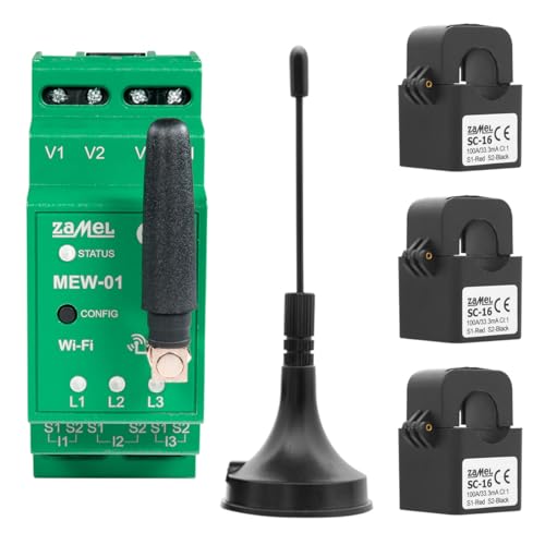Supla Zamel Supla. 3-fase innovatief onberispelijk betrouwbaar nauwkeurig storingsvrij solide draadloos economisch internet energiemonitor WI-FI 3F + N met externe antenne MEW-01/ANT