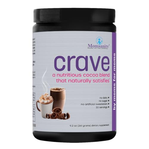 Momsanity Crave Low Calorie, Low Carb Chocolate Powder to Satisfy Cravings Naturally + Delicious Recipe Guide PDF | 30 Servings