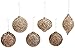 Adornable Christmas Ornaments Luxury Glass Set of 6, 10cm (Gold/Mercury Bronze)
