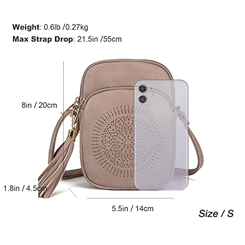 Image of AFKOMST Small Crossbody Phone Purse for Women, Triple-Zip Compartments