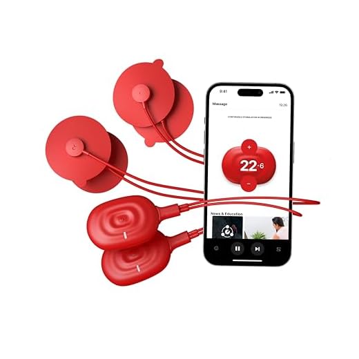 Therabody PowerDot 2.0 Duo - Stim TENS Unit for Pain Relief - Bluetooth Electrical Muscle Stimulation Device, 2 Smart Wireless NMES & TENS Pods for Muscle Pain, PMS and Menstrual Period Cramps - Red