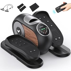 Merach under desk elliptical ellipse leg exerciser electric as seen on tv for seniors with remote control 12 adjustable speeds quiet portable seated pedal exerciser machine for home  urban country home decor