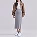 Oplxuo Maternity Skirt for Women Over The Belly High Waisted Thicken Stretchy Pregnancy Midi Long Skirts Gray