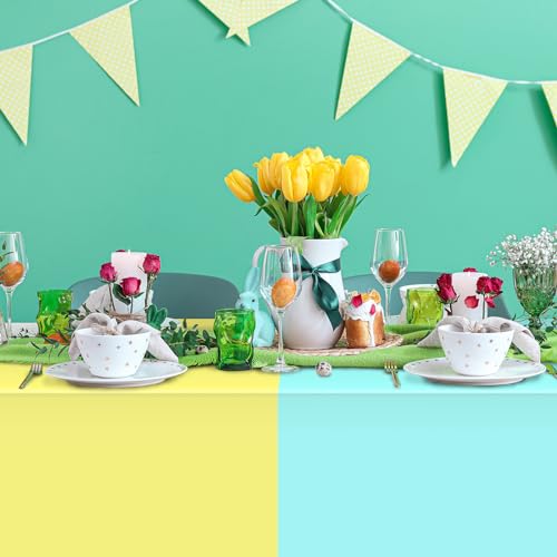 MASHAN 12Pcs Pastel Tablecloths,54 x 108 Inch Plastic Mix Color Tablecloth by MASHAN - Used condition - Image 8