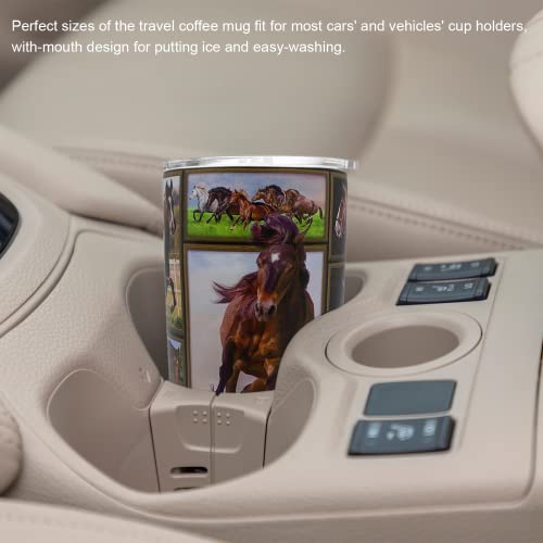 Staovaif Horse Tumbler Cup With Lid Spill Proof Iced Coffee Travel Mug Insulated Stainless Steel Water Bottle 20 Oz Cold Drink Thermal Cups #TOP5