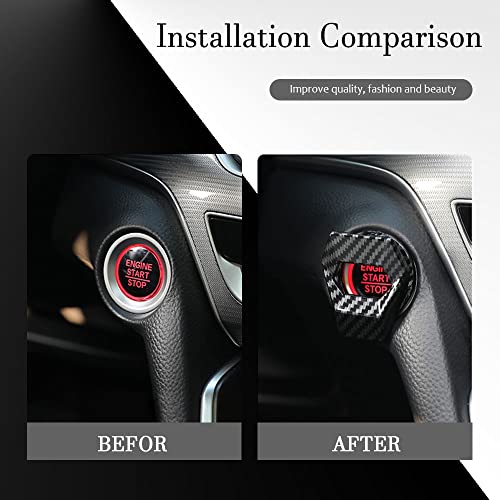 Universal Engine Start/Stop Button Cover, Car Power Control Zinc Alloy Trim, Push To Start Button Cover Key Protective Cover, One Button Start Button Cover Fit For Most Car Interior (Carbon Fiber) #TOP5