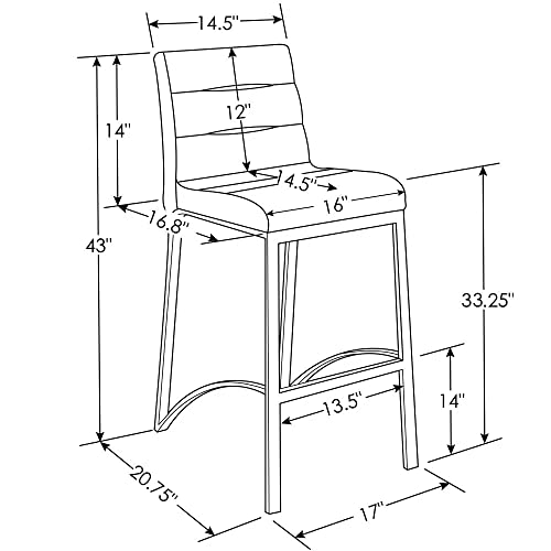 Zuri Furniture Lynx Bar Stool With Metal Base - Orange #TOP5