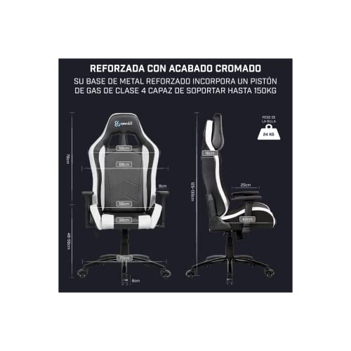 Takamikura - Sedia da gaming colore bianco bianco, pelle, ruote - Sedia gaming - Immagine 4