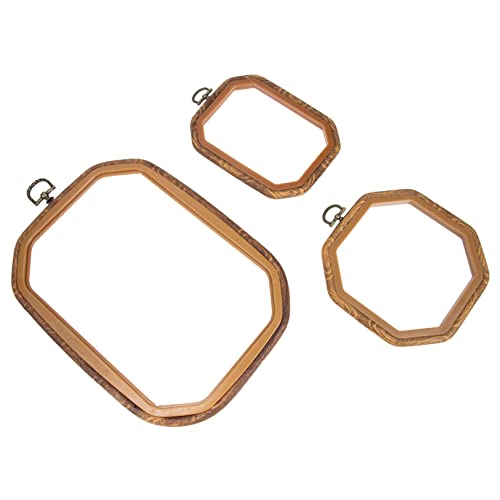 OSALADI 3Pcs Vintage Embroidery Hoops Stitching Frames for DIY Cross Stitch Needlework and Quilting Present for Beginners and Craft Lovers