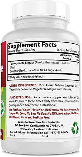 Best Naturals Pomegranate Extract 250 Mg 120 Capsules #TOP4