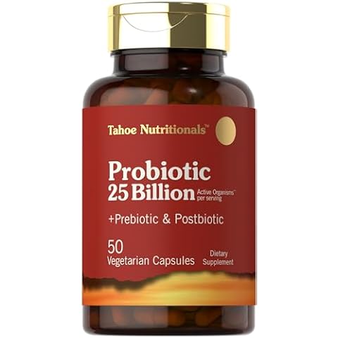 Tahoe Nutritionals Prebiotic, Probiotic & Postbiotic | 25 Billion CFU | 50 Powder Pills | Men and Women's Digestive Health | Vegetarian and Non-GMO Supplement Cover